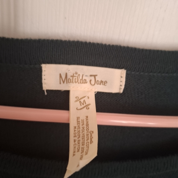 Matilda Jane Women's M Green Floral Fancy & Flouncy Sweater Top Long Sleeve - Picture 5 of 11